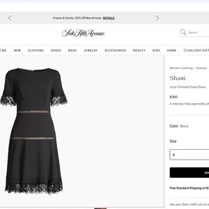 Shani Black Lace Trimmed Crepe Dress